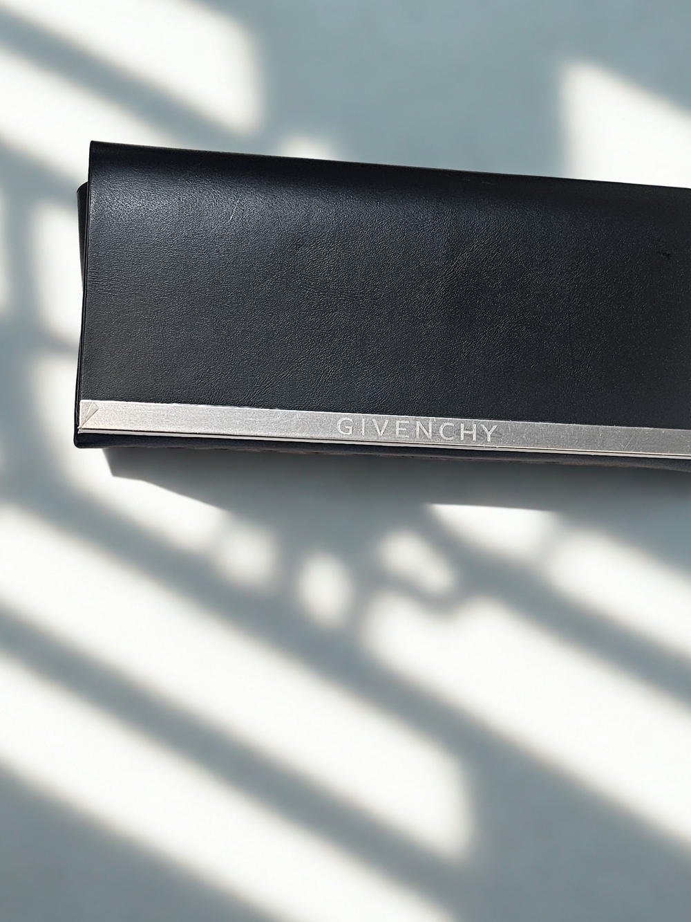 Givenchy Black Leather Envelope Clutch with Silver Accent/New